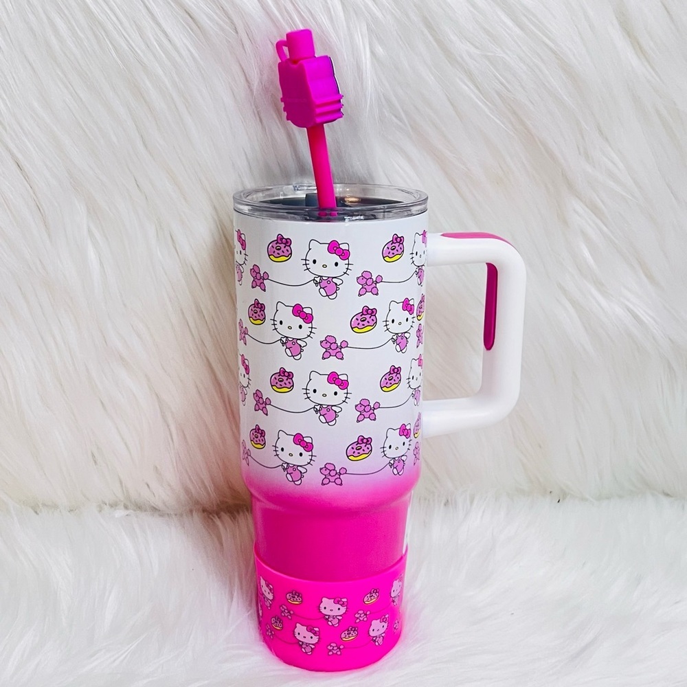 Hello Kitty Pink and White Tumbler with Straw - Picture 2 of 3